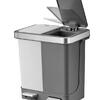 Papelera Doble Pedal 10+10L Blanco y Gris EKO Hana Recycle